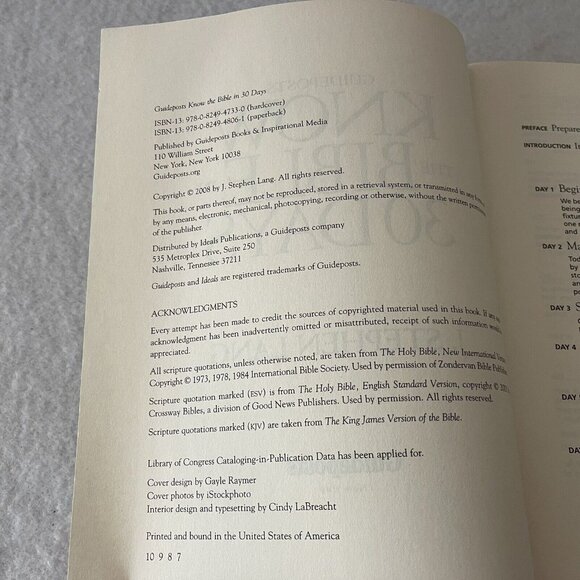 Know the Bible in 30 Days 2008 Paperback Book by J. Stephen Lang - Picture 7 of 15